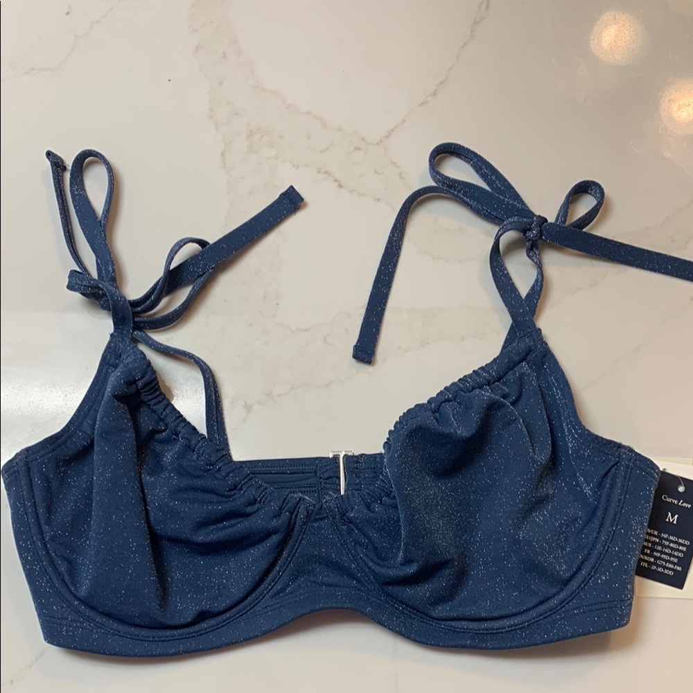 Abercrombie Blue Shimmer 90s Bikini Top